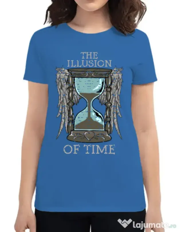 Tricou ADLER dama The illusion of time Albastru azuriu