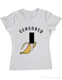Tricou ADLER dama Censored Alb