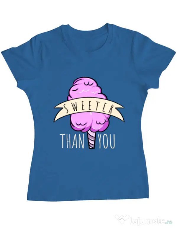 Tricou ADLER dama Sweeter than you Albastru azuriu