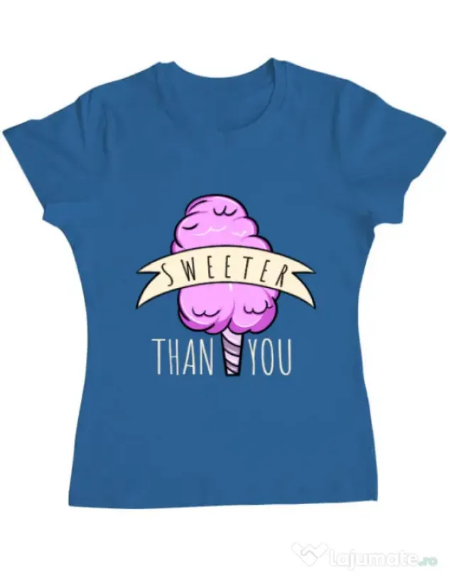 Tricou ADLER dama Sweeter than you Albastru azuriu