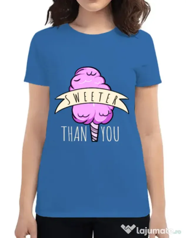 Tricou ADLER dama Sweeter than you Albastru azuriu