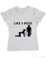 Tricou ADLER dama Like a boss Alb