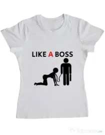 Tricou ADLER dama Like a boss Alb
