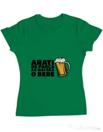 Tricou ADLER dama As mai bea o bere Verde mediu