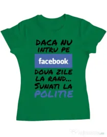 Tricou ADLER dama Sunati la politie Verde mediu