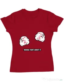 Tricou ADLER dama Wanna fight about it Rosu