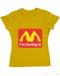 Tricou ADLER dama I'm loving it Galben