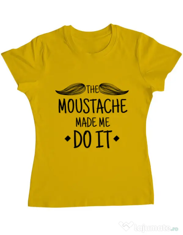 Tricou ADLER dama The moustache Galben