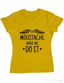 Tricou ADLER dama The moustache Galben