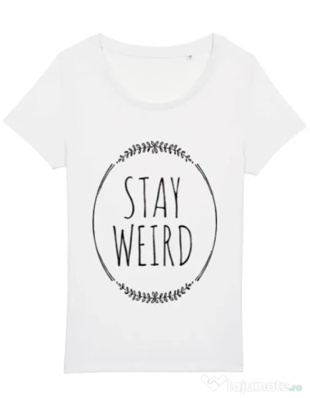Tricou STANLEY STELLA dama Stay weird Alb