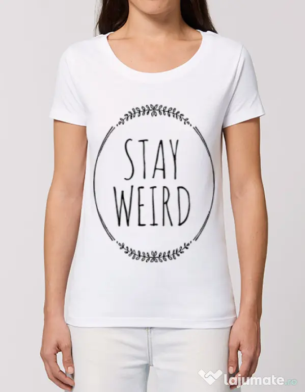 Tricou STANLEY STELLA dama Stay weird Alb