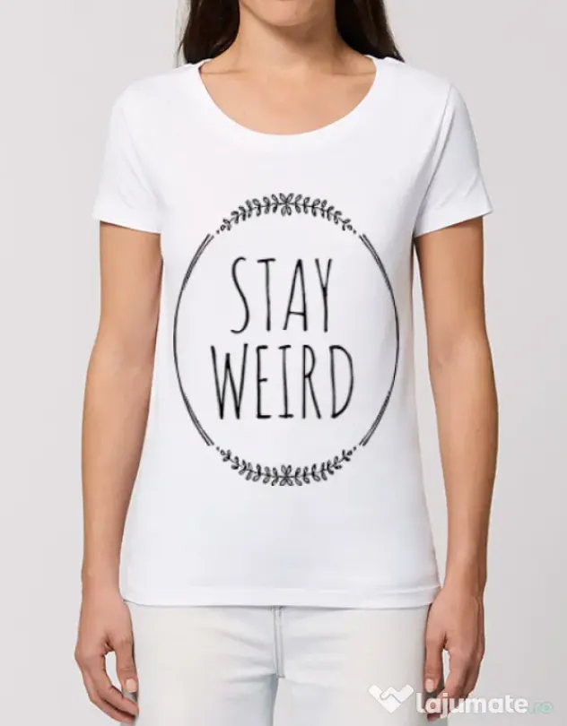 Tricou STANLEY STELLA dama Stay weird Alb