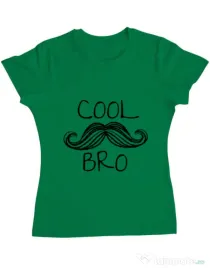 Tricou ADLER dama Cool moustache bro Verde mediu