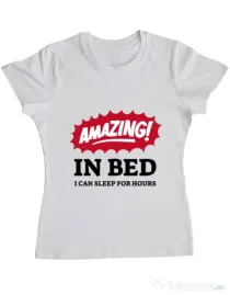 Tricou ADLER dama Amazing in bed Alb
