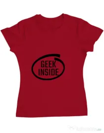 Tricou ADLER dama Geek inside Rosu