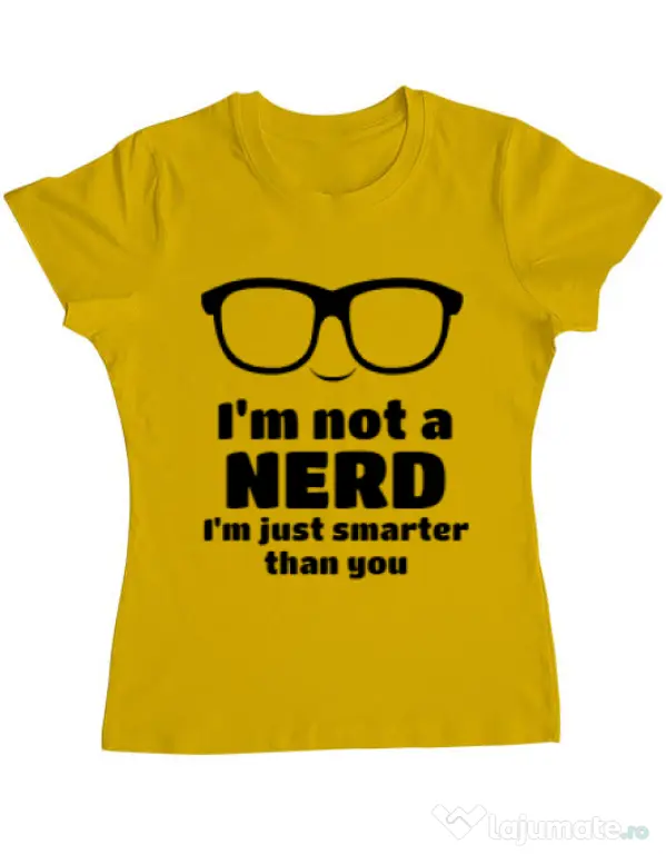 Tricou ADLER dama Smarter than you Galben