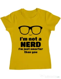 Tricou ADLER dama Smarter than you Galben
