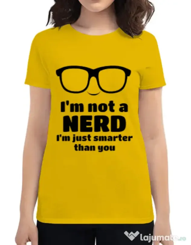 Tricou ADLER dama Smarter than you Galben