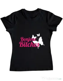 Tricou ADLER dama Bonjour bitches Negru