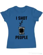 Tricou ADLER dama I shot people Albastru azuriu
