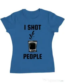Tricou ADLER dama I shot people Albastru azuriu