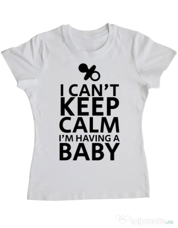 Tricou ADLER dama I am having a baby Alb