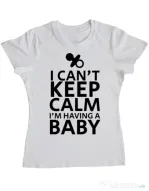 Tricou ADLER dama I am having a baby Alb