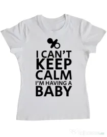 Tricou ADLER dama I am having a baby Alb