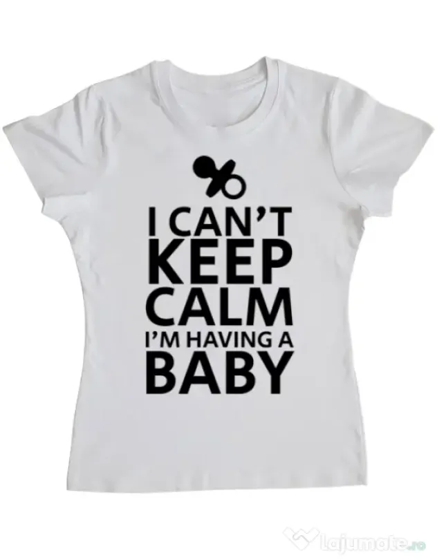Tricou ADLER dama I am having a baby Alb
