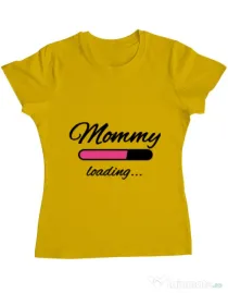 Tricou ADLER dama Mommy loading Galben