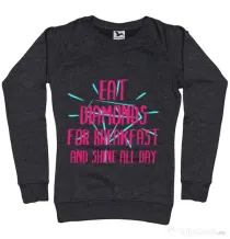 Bluza ADLER dama Eat diamonds Negru melanj