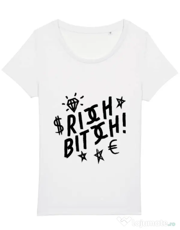 Tricou STANLEY STELLA dama Rich bitch Alb