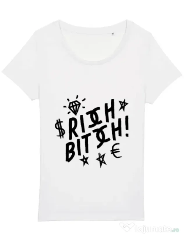 Tricou STANLEY STELLA dama Rich bitch Alb