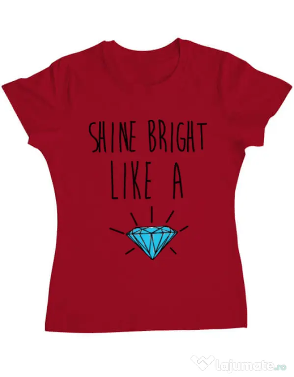 Tricou ADLER dama Shine bright like a diamond Rosu