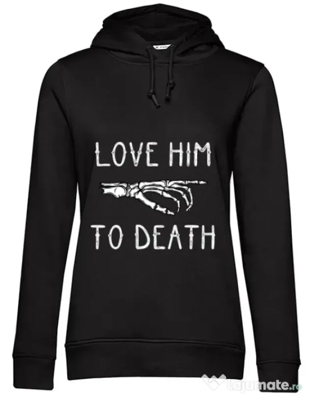 Hoodie dama cu gluga Love him to death Negru