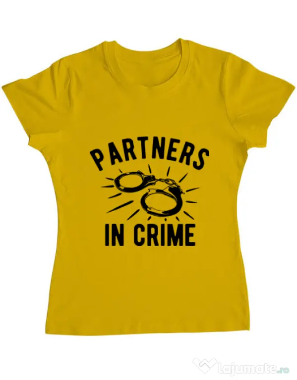 Tricou ADLER dama Partners in crime 1 Galben