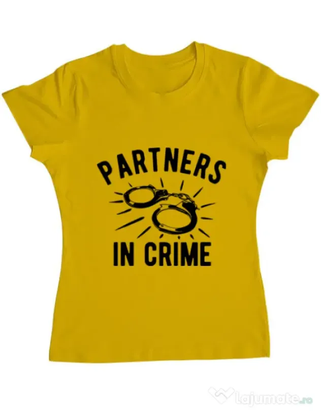 Tricou ADLER dama Partners in crime 1 Galben