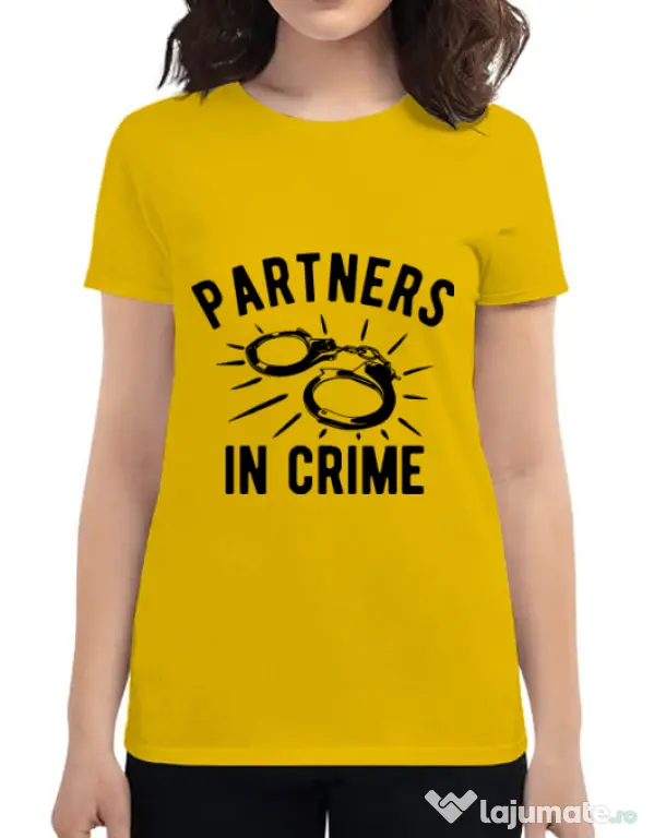 Tricou ADLER dama Partners in crime 1 Galben