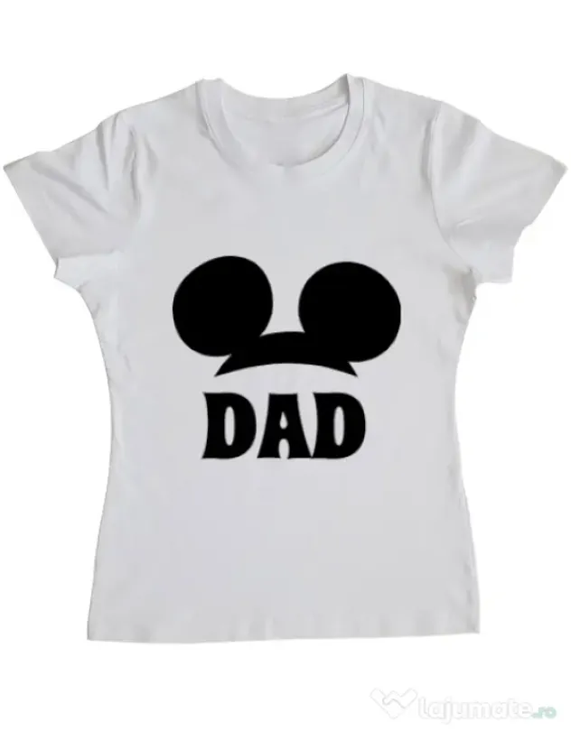 Tricou ADLER dama Mouse dad Alb