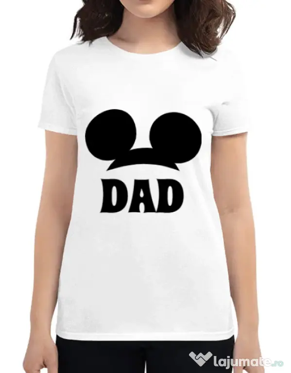 Tricou ADLER dama Mouse dad Alb