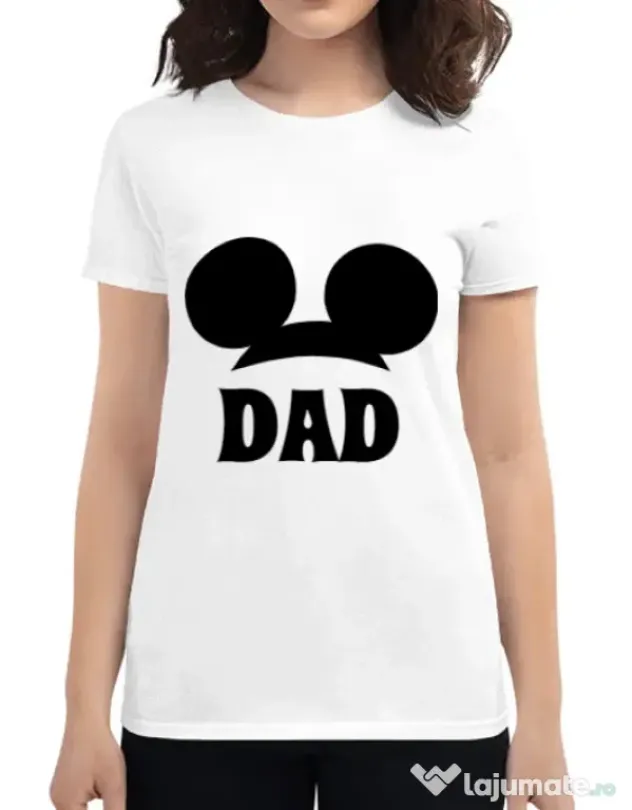 Tricou ADLER dama Mouse dad Alb