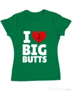 Tricou ADLER dama I love big butts Verde mediu