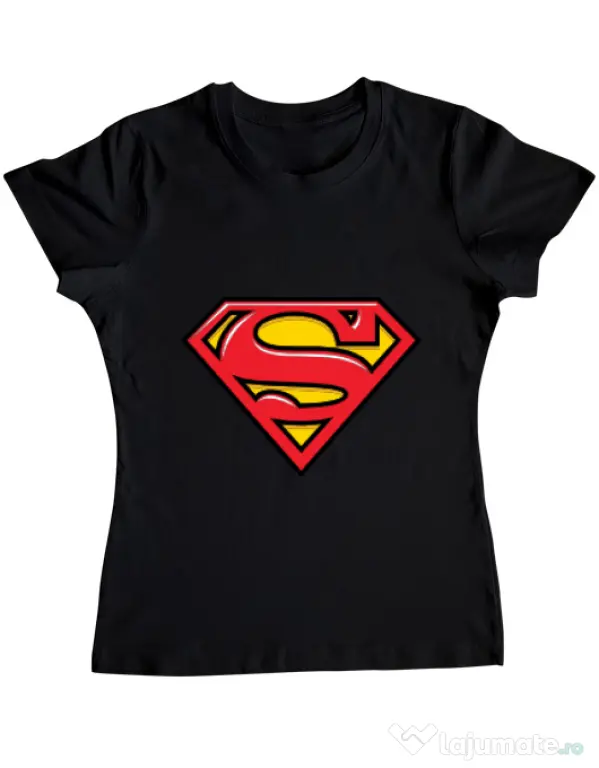 Tricou ADLER dama Superman Negru