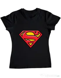 Tricou ADLER dama Superman Negru