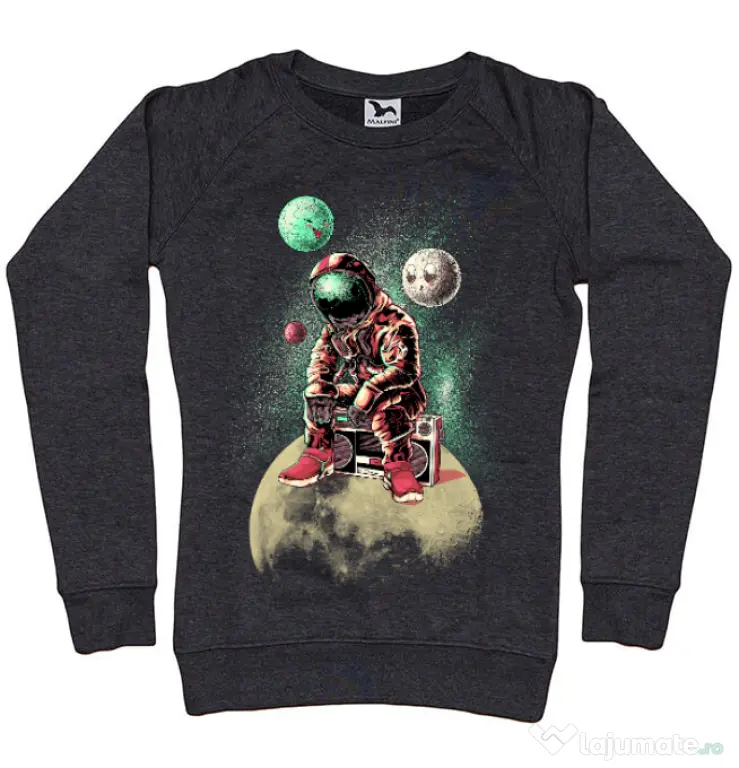 Bluza ADLER dama Astronaut - DJ Negru melanj
