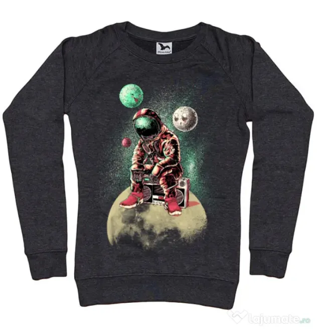Bluza ADLER dama Astronaut - DJ Negru melanj