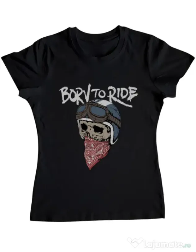 Tricou ADLER dama Born to ride Negru