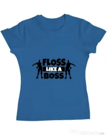 Tricou ADLER dama Floss like a boss Albastru azuriu
