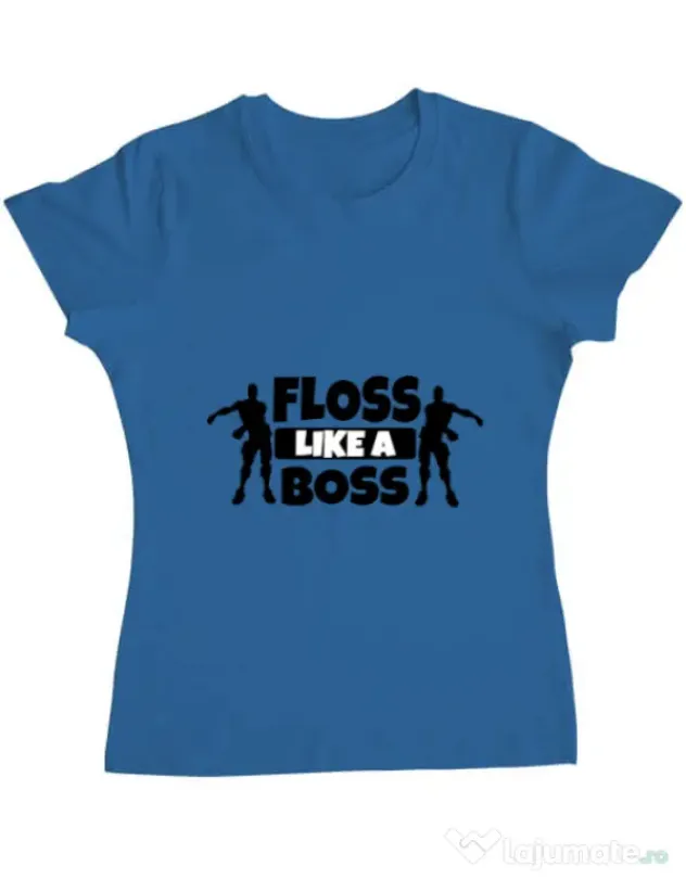 Tricou ADLER dama Floss like a boss Albastru azuriu