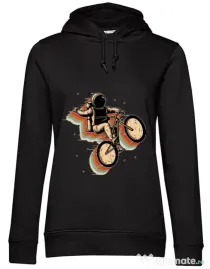 Hoodie dama cu gluga Cycling space Negru